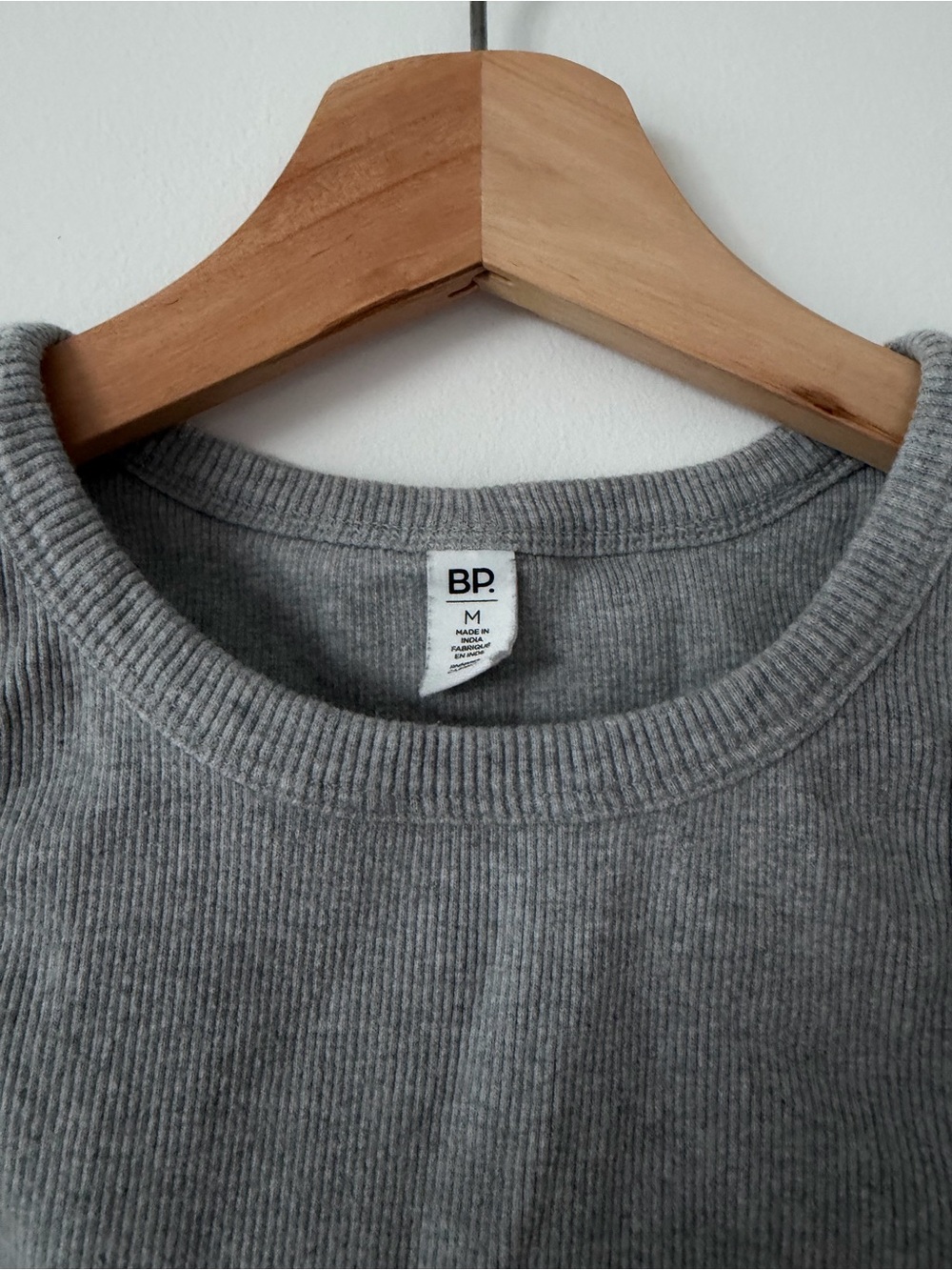bp Ribbed Gray Cropped Tank Top - Picture 2 of 3